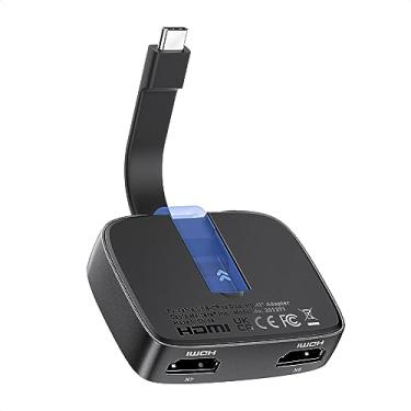 Imagem de Cable Matters Adaptador portátil 8K ou Dual 4K 60Hz USB C para Dual HDMI, adaptador Thunderbolt dobrável para HDMI duplo - Thunderbolt 4 compatível com XPS, Surface Pro (macOS suporta uma tela estendida)