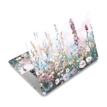 Imagem de PLIGREAT Adesivos florais Wildwill para laptop de 30.5 cm, 33.0 cm, 33.8 cm, 35.6 cm, 38.1 cm, 38.1 cm, aquarela universal, removível, vinil, protetor artístico, netbook, PC