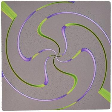 Imagem de 3dRose Mouse pad LLC 20 x 20 x 0,63 cm, um redemoinho de tinta em relevo - Visual com verde limão e roxo (mp_64479_1)