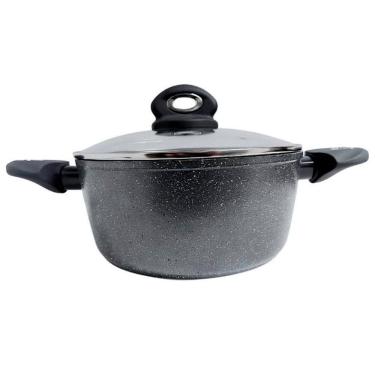 Imagem de Caçarola Bergner Orion Alumínio Forjado Marble Fundo Indução Cinza