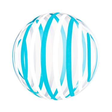 Imagem de Balão Bubble Estampado Listras Azuis E Brancas - 18 Polegadas
