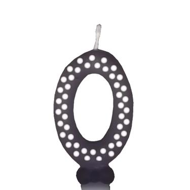 Imagem de Vela De Aniversário Poá Preto - N0