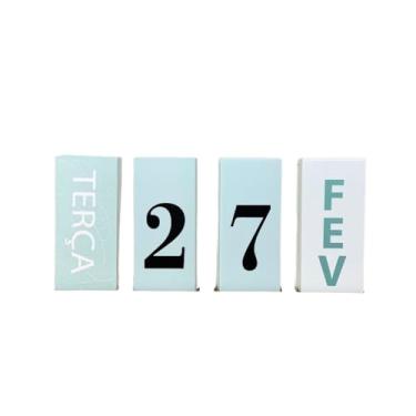 Imagem de Calendário de Mesa Decorativo com Plaquinhas para Mesa Escritório Decoração Casa(AZUL)