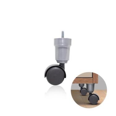 Imagem de Pé Cama Box Com Rodizio Altura 13 Cm Cor Cinza - Mark, Cinza, 30kg