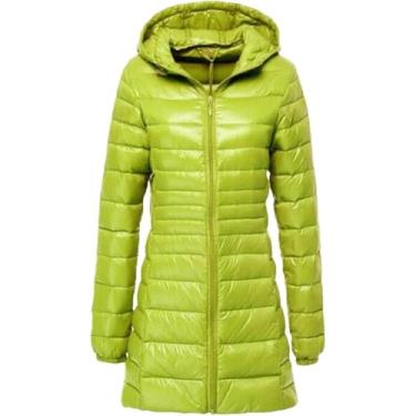 Imagem de Jaqueta De Penas Para Mulheres Inverno Quente Longa Jaqueta De Pato Branco Claro Com Capuz Portátil Para Mulheres, Fruit EN8, 3XL