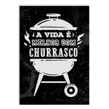 Imagem de Placa Decorativa A Vida É Melhor Com Churrasco Decoração Poster Quarto Sala