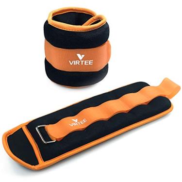 Imagem de Pesos no tornozelo/pulso para mulheres, homens, crianças – Conjunto de pesos nas pernas com alça ajustável – corrida, corrida, ginástica, fisioterapia, fitness – Escolha de 1,8 kg 1,8 kg 1,8 kg 1,8 kg 1,8 kg, 6 lb pair (3 lbs each), Orange, Total weight: 6 lbs ( 3 lbs per ankle )