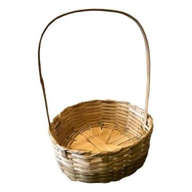 Imagem de 10 Cestas Redonda Bambu 20cm Café Da Manhã Presente Pascoa - Renovar A