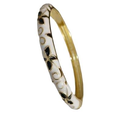 Imagem de Only My Live Home Pulseiras Cloisonne vintage de trevo fino para pulsos pequenos, presentes ovais femininos, pulseira de filigrana esmaltada feita à mão, joia étnica chinesa, Oval Inner Diameter 2.25