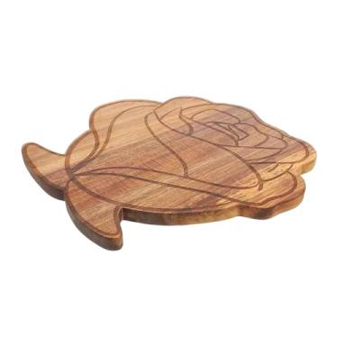 Imagem de AFXGUSD Tábua de corte de madeira em formato de flor, tábua de pão para pizza, bife, utensílios de cozinha para assar, bandeja para cortar vegetais, hotel