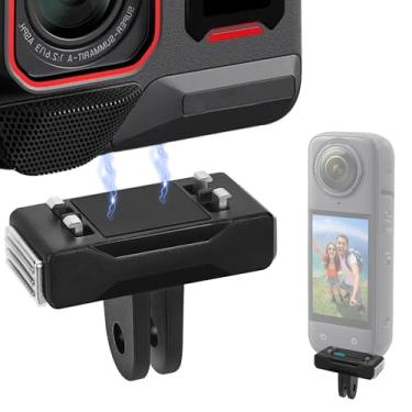 Imagem de Geekria Suporte adaptador magnético compatível com Insta360 X5, Ace Pro 2, Ace Pro, Ace, câmera de ação, acessórios adaptadores de liberação rápida adequados para tripé, selfie, vlogging (preto)