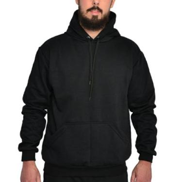 Imagem de Blusa Moletom Unissex Canguru Liso Preto - Good Summer