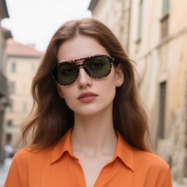 Imagem de Óculos de sol aviador para mulheres, armação leve de resina com lentes de policarbonato para proteção UV e uso ao ar livre, Preto e marrom