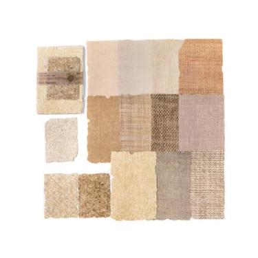 Imagem de Papel de scrapbook texturizado pequeno e papel de colagem em relevo 3D feito à mão com borda de fibra de folha para materiais de diário de lixo para fabricação de cartões de mídia mista, arte