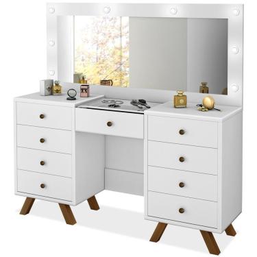 Imagem de Penteadeira Camarim Com Espelho 00808900 Branco Lpa Branco