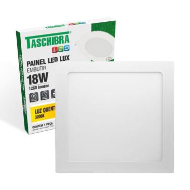 Imagem de Painel De Led Quadrado Embutir 18w Bivolt Taschibra 3000k Luz Quente