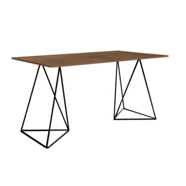 Imagem de Escrivinha Mesa Bela Vista Preto E Tampo Imbuia - Cor: Marrom