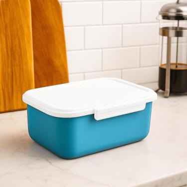 Imagem de Pote Plásticos 1L Com Trava Kit Para Marmita Fitness Microondas e Gela