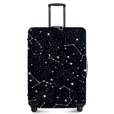 Imagem de ANNA QUEEN Capa protetora de mala de viagem antiarranhões, capa de bolsa extensível, lavável e durável de poliéster, Céu estrelado - azul, L(fits 28-30Inch suitcase)
