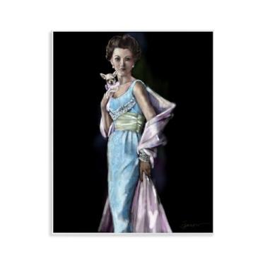 Imagem de Stupell Industries Arte de placa de parede Friday Night Woman & Chihuahua, design de Mary Sparrow, 14 x 11