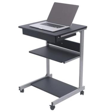 Imagem de HGTRH Mesa de computador, gaveta de mesa de estudo com escorregadores, prateleiras de armazenamento multicamadas, bandeja de teclado 49,5 x 30,5 cm, ferramentas de instalação, capacidade máxima de