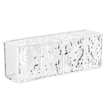 Imagem de Porta Pincel Maquiagem，Adequado Para Guardar PincéIs de Maquiagem, Batons, LáPis de Sobrancelha,FáCil Acesso e Limpeza(4 DIVISORIAS (0831))