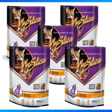 Imagem de Kit Com 5 Pacotes de Areia Higiênica Mec Silica 1,2Kg - Mec Pet