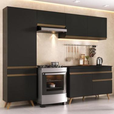 Imagem de Armário Cozinha Modulada Compacta 252cm com Balcão Veneza Multimóveis 