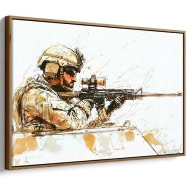 Imagem de Quadro decorativo Militar - Sniper - Mioquadros, 120x80 cm, Tabaco