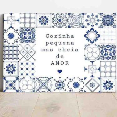 Imagem de Placa Decorativa Cozinha Pequena Cheia de Amor - TaColado, 40x60cm