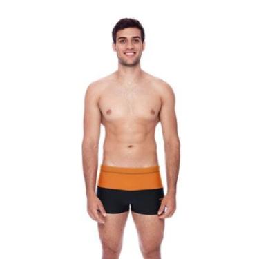 Imagem de Sunga Boxer Color Block - PRETO TANGERINA-Masculino