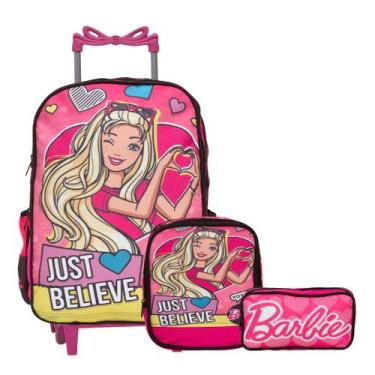 Imagem de Kit Mochila Infantil Rodinha + Lancheira Térmica Barbie - Toys 2U