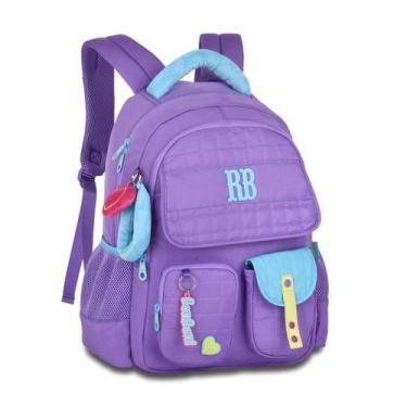 Imagem de Mochila Feminina Juvenil Detalhes Pelucia Rebecca Bonbon, Lilás