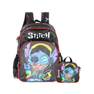 Imagem de Kit Lilo Stitch Mochila Costas + Lancheira Térmica Menino - Disney, Pr