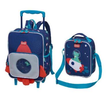 Imagem de Kit Mochila de Rodinhas Com Alças + Lancheira Térmica Dino Nauta Kouii