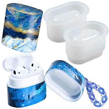 Imagem de Moldes de resina de silicone para fones de ouvido, kit de artesanato de fundição epóxi