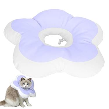 Imagem de Cones de pescoço de gato, luz de colarinho de recuperação de gato ajustável para Halloween em festas de Natal em dias de festa para sessões de fotos(Roxa, L)