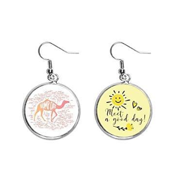 Imagem de Camels Walk Desert Lines Art Deco Presente Fashion Ear Drop Sun Flower Brincos Joias Fashion