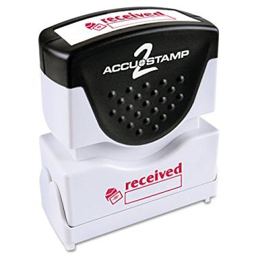 Imagem de ACCUSTAMP 2 035570 Carimbo de obturador pré-pintado com microban, vermelho, recebido, 3,5 x 1,5 cm
