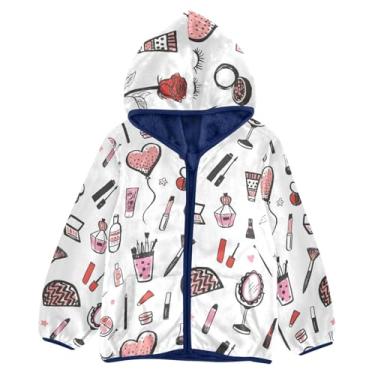 Imagem de KLL Beauty Cosmetics Casaco de lã de ovelha casaco de lã azul marinho menino jaqueta com zíper 3T, Padrão de Cosméticos de Beleza, 7-8 Anos