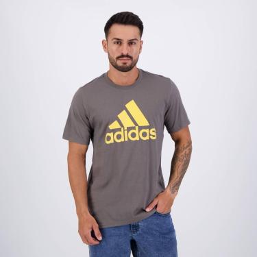 Imagem de Camiseta Adidas Big Logo Cinza e Amarela-Masculino