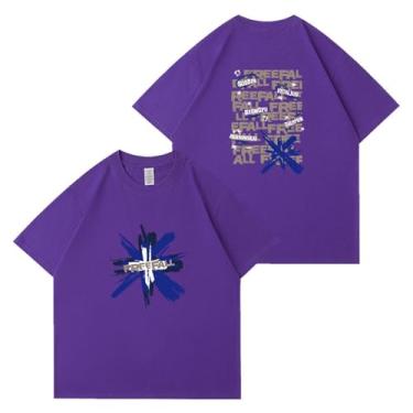 Imagem de Camiseta Txt Solo Freefall k-pop Merch Support Estampada Camisetas Soltas Unissex, Roxa, P