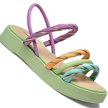 Imagem de Sandália Infantil Menina Pink Cats Flatform Colorida V2841