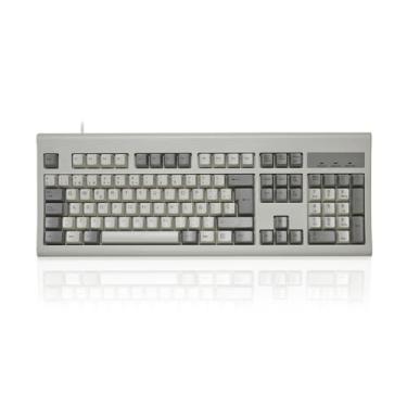 Imagem de Perixx PERIBOARD-106M ES, Teclado USB Eficiente Full Size, Teclas Ergonómicas Curveadas, Estilo Retro Clásico, Cor Gris Blanco, QWERTY Español