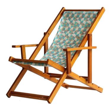 Imagem de Espreguiçadeira Preguiçosa Dobrável Mel Cb-triang Azul