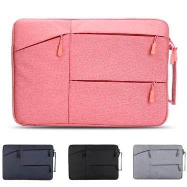 Imagem de Capa Case Para Notebook de 13 Polegadas Estojo Para Laptop Impermeável e Acolchoado com Alça - Unissex (Rosa)