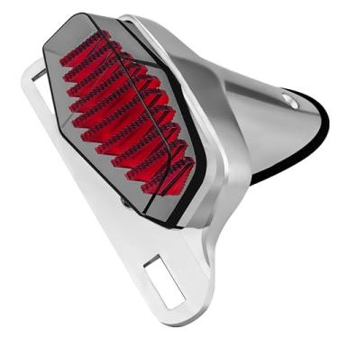 Imagem de FATECIM Luz traseira de LED para motocicleta, lâmpada de freio de corrida integrada e pisca-piscas com suporte de placa de licença estilo Lucas para Harley Bobber Chopper Cafe Racer Honda Kawasaki