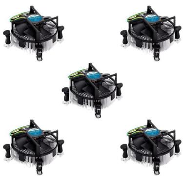 Imagem de Kit 5 Air Cooler Intel Lga 775 115x 1366 1200 1700 Atacado - EXBOM