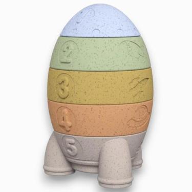 Imagem de Brinquedo Móbile de Foguete Empilhável Material Sustentável Biodegradá