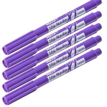Imagem de Kit 5 Canetas Viscot 1450xl-200 Ponta Fina Regular - Roxa